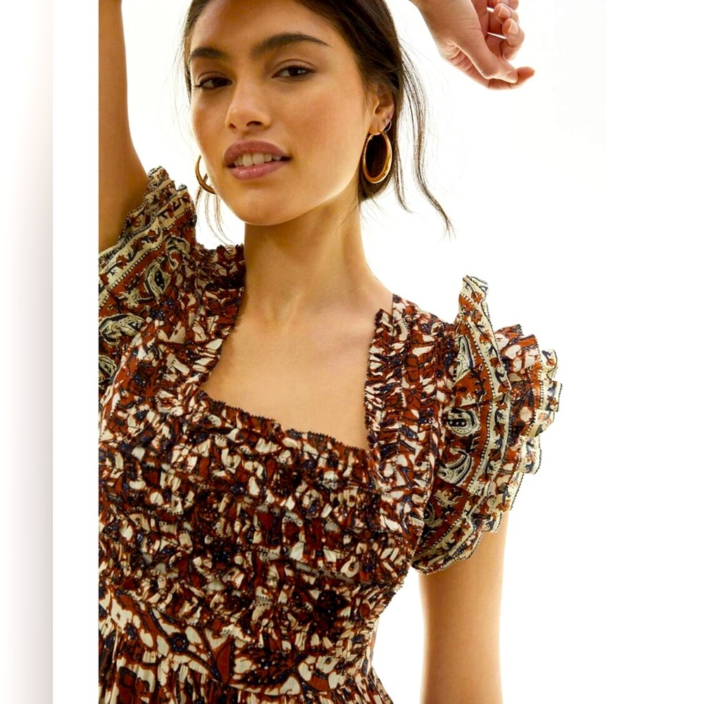 Anthropologie Love the Label tie back Maxi Dress